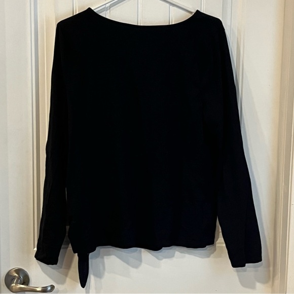 Nwot TripleLuxe Knit Grommet Side Tie Top Black Belle by Kim Gravel Medium M - Picture 7 of 8